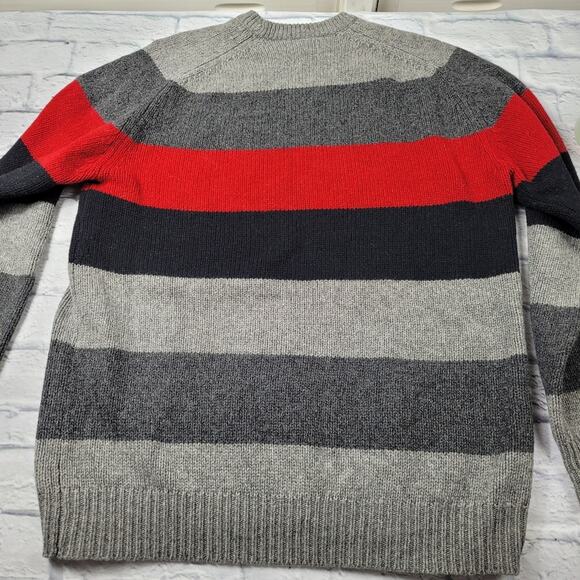 Cherokee Lambswool Blend Wide Charcoal Striped Sweater size XL - Picture 6 of 11